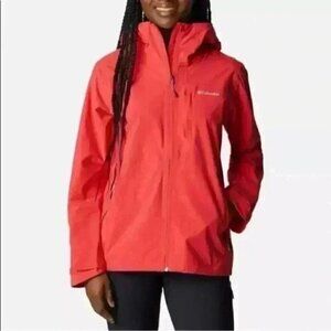 Columbia Jacket Omni Shield Waterproof Nylon Windbreaker Hood Coral Orange XS